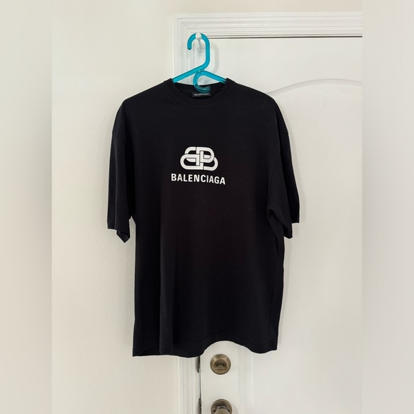 Authentic Balenciaga BB Logo T-Shirt Oversized (XS) Fits L/XL - Picture 1 of 10